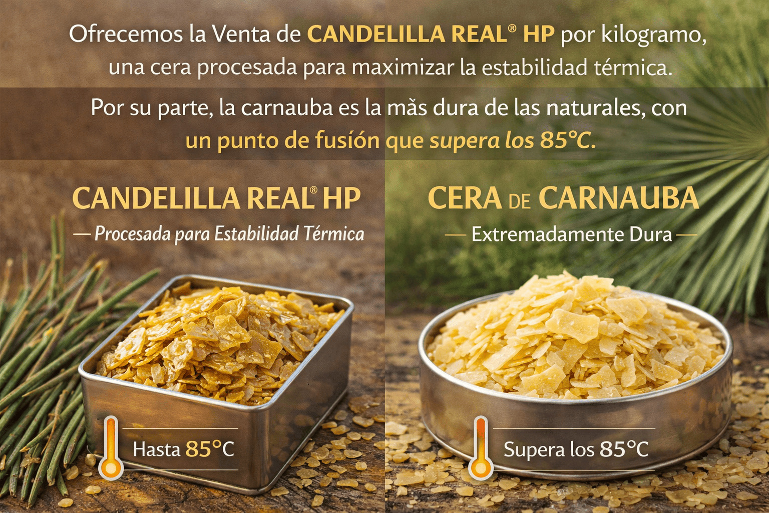 Candelilla y Carnauba de alto punto de fusión