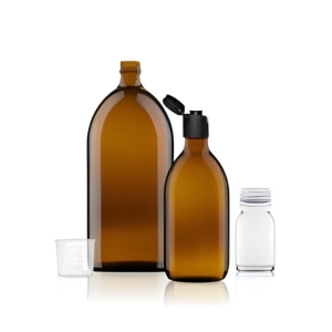 Frascos de vidrio ámbar para jarabes